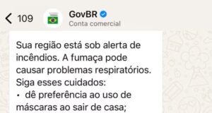 Governo federal dispara alerta de incêndio pelo WhatsApp a moradores de áreas atingidas no AM